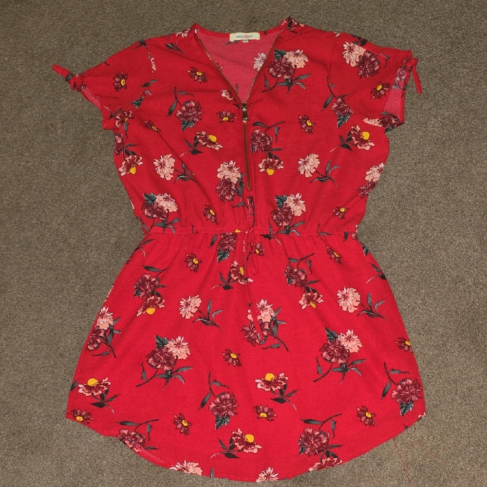Wishful Park Vibrant Red Floral Dress